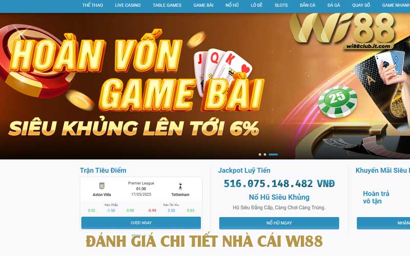 Đánh giá chi tiết nhà cái WI88
